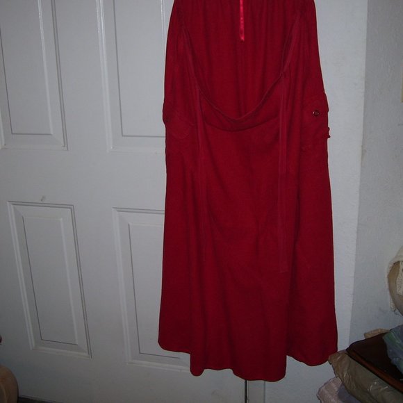 East Coast Red Maxi Linen Blend Skirt Size 24 - Picture 3 of 12